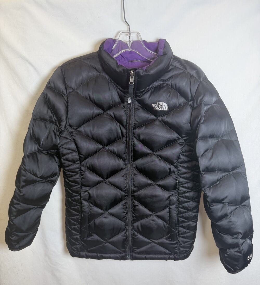 The North Face Women Black 550 Down Fill Diamond Quilted Puffer Jacket Coat Sz S